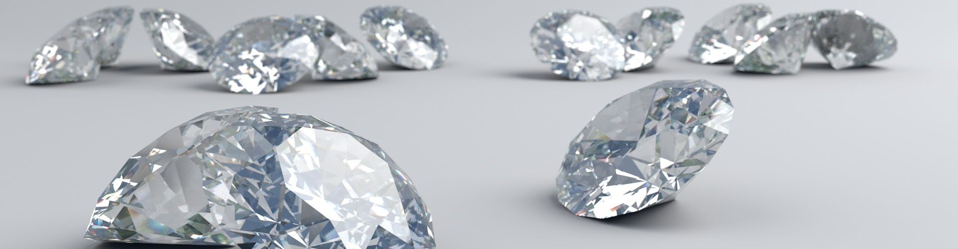13 fein geschliffene Diamanten und Brillanten