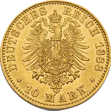 10 Mark Goldsammlermünze Deutsches Reich 1888